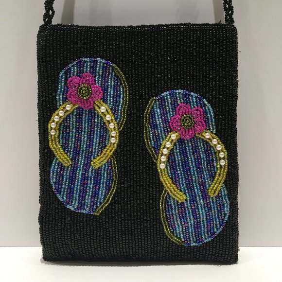 BEADED FLIP FLOP CROSS BODY BAG - Picture 5 of 15